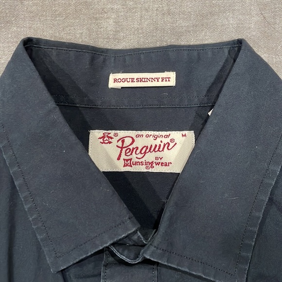 Original Penguin Rogue Skinny Fir button down shirt, black - Picture 3 of 3